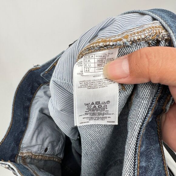 Brooks Brothers Mens Jeans Dark Denim Supima Cotton Straight Fit 30x30 USA Made - Picture 6 of 8